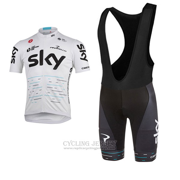 2017 Cycling Jersey Sky White Short Sleeve and Bib Short